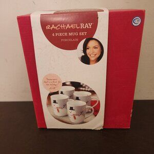 Rachael Ray (4) Piece Mug Set Porcelain (Snowman)